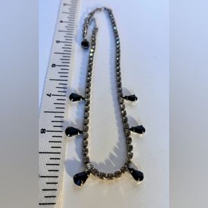 Beautiful Black Teardrop Rhinestone Choker